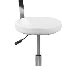 TABOURET AURORE BLANC AVEC REPOSE PIEDS + DOSSIER TABOURET AURORE BLANC AVEC REPOSE PIEDS + DOSSIER