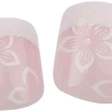 FAUX ONGLES COURTX24 AVCOLLE ROSE+FLEUR - SINA 