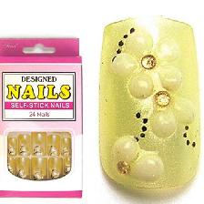 FAUX ONGLES X24 ORKIS JAUNE 3D - SINA 
