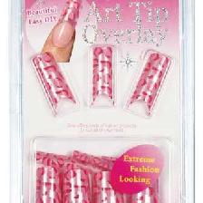 FAUX ONGLES OVERLAY-TIP X24 ARGENT-ROUGE-ROSE SINA FAUX ONGLES OVERLAY-TIP X24 ARGENT-ROUGE-ROSE SINA