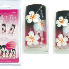 FAUX ONGLES OVERLAY-TIP X20 NOIR BLANC FLEUR SINA FAUX ONGLES OVERLAY-TIP X20 NOIR BLANC FLEUR SINA