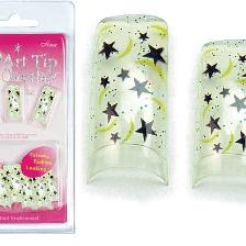 FAUX ONGLES OVERLAY-TIP X20 BLANC ETOIL.NOIR SINA FAUX ONGLES OVERLAY-TIP X20 BLANC ETOIL.NOIR SINA