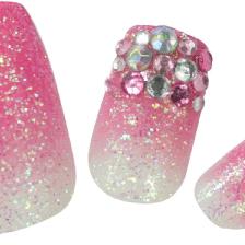 FAUX ONGLES X24 3D ROSE+STRASS - SINA FAUX ONGLES X24 3D ROSE+STRASS - SINA