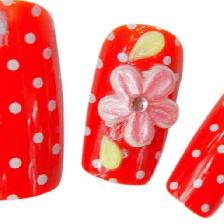 FAUX ONGLES X24 3D ROUGE+FLEURS - SINA FAUX ONGLES X24 3D ROUGE+FLEURS - SINA